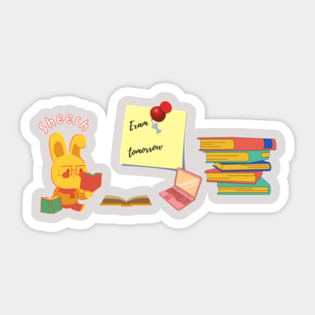 studious bunny Sticker by Sheesh Sri